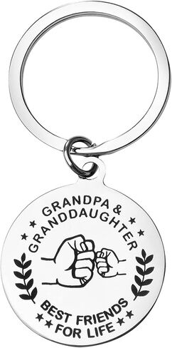Grandpa Keychain from Granddaughter Grandson Funny Grandfather Key Chain Fathers Day Birthday Christmas Gifts in Saudi Arabia
