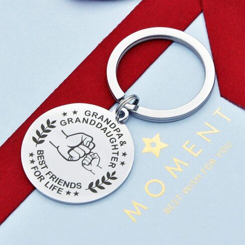Grandpa Keychain from Granddaughter Grandson Funny Grandfather Key Chain Fathers Day Birthday Christmas Gifts in Saudi Arabia