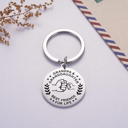 Grandpa Keychain from Granddaughter Grandson Funny Grandfather Key Chain Fathers Day Birthday Christmas Gifts in Saudi Arabia