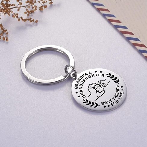 Grandpa Keychain from Granddaughter Grandson Funny Grandfather Key Chain Fathers Day Birthday Christmas Gifts in Saudi Arabia