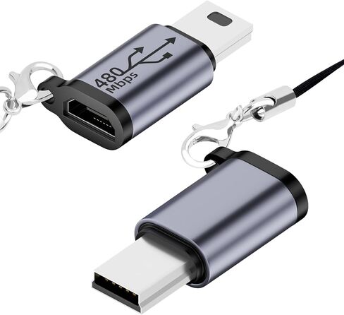 2 Pack Micro USB to Mini USB Adapter, Micro USB Female to Mini USB Male Convert Connector, Compatible with Digital Cameras, Computer, GPS in Kuwait