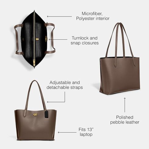 Coach Womens Polished Pebble Leather Willow Tote in Saudi Arabia
