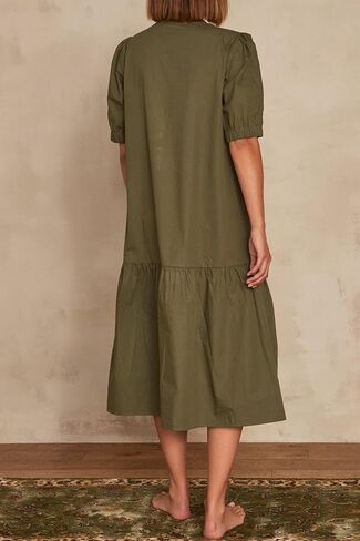Women's Casual Short Sleeve Drop Waist Dress with Pockets in Saudi Arabia