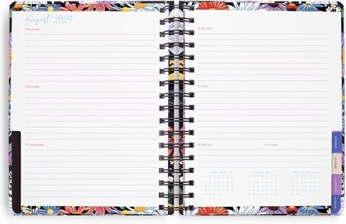 Vera Bradley 2024-2025 Large Planner Daily Weekly & Monthly, 17 Month Hardcover Agenda Dated Aug 2024-Dec 2025, Cute Planner with Stickers, Pockets, & Spiral Binding (Garden Green Leaf) in Saudi Arabia