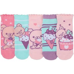 Bioworld Rilakkuma Sweet Treats Women's 5-Pair Ankle Socks