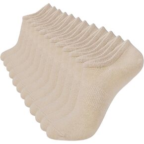 Women’s No Show Socks 6 Pairs Non Slip Grip Cotton Invisible Low Cut Ankle Socks for Women