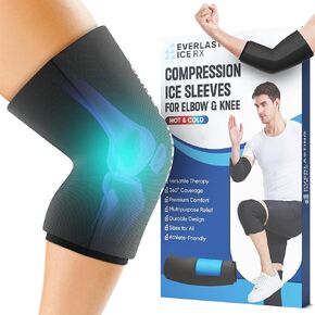 EverlastingIce Knee Ice Pack Wrap Compression Sleeve for Injuries | Hot & Cold Therapy Ice Pack for Knee, 360° Coverage | Reusable for Knee, Elbow, Ankle, Wrist - Small