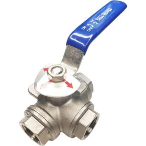 1/2" NPT Female T-Type Ball Valve with Heavy Duty Blue Vinyl Insulation Handle, 3-Way Ball Valve, 316 Stainless Steel,WOG1000 in Saudi Arabia