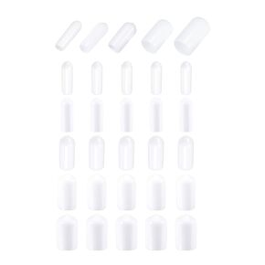 DMiotech 100 Pack 1/8" 3/16" 1/4" 5/16" 3/8" ID White Screw Thread Protectors Rubber End Caps Bolt Covers for Screw Bolt Furniture Pipe