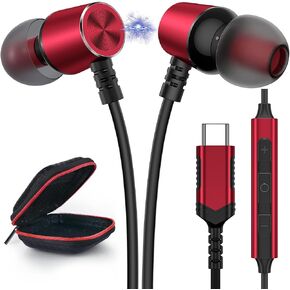 USB C Headphone Type C Earphone Magnetic Wired Earbuds for iPhone 15 Pro Max Samsung S24 Ultra A53 A54 Galaxy S23 22 S21 S20 Pixel 8 7 6 6a 7a 8a Noise Cancelin in-Ear Headset with Microphone for iPad