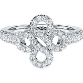 THELANDA Genuine Moissanite or Simulated Diamond Intersecting For Infinity Love Knot Promise Engagement Ring For Women