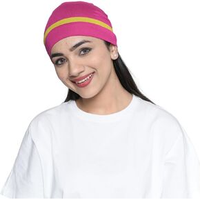 Bamboo Viscose Solid Sleep Cap with Centre Stripe for Women Chemo Headwear…