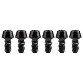 Titanium Ti DIN912 M4 8 15 20mm Tapered Head Hex Bolts Bicycle Screws Pack of 6 (Black, M4x15mm)