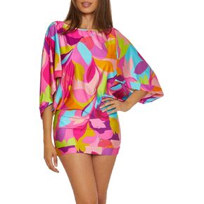 Trina Turk Lilleth Swim Dress, Casual, Boat Neck, Floral Print, Beach Cover Ups for Women in Kuwait