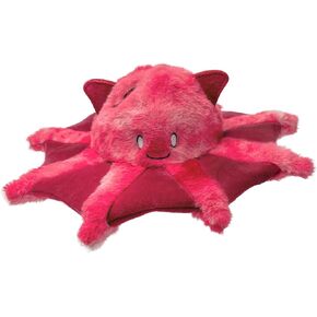 Furhaven Crinkle & Squeaky Plush Dog Toy for Small/Medium Dogs, Washable w/ Ruff Stuff Reinforcement - Kraken the Vampire Squid Plush - Vibrant Pink, One Size