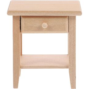 Zerodeko Dollhouse Night Stands, Wood Miniature Bedside Table 1:12 Dollhouse Miniature Furniture Mini Wooden Display Nightstand Wooden Bedroom Nightstand