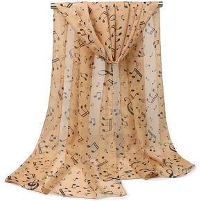 Womens Fashion Note Scarf Super Lightweight Music Shawl Beach Towel