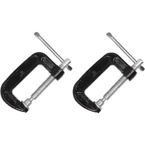 2 Inch C-Clamp Set, Heavy Duty Steel C Clamp Industrial Strength C Clamps for Woodworking, Welding, and Building (2Pcs)