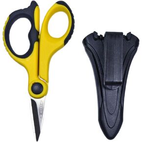 Miller KS-1 Yellow Fiber Optic Kevlar Scissors, Easily Portable Utility Scissors for Working Technicians, Electricians, and Installers, Heavy-Duty Cable Cutters, 5.5 Inches