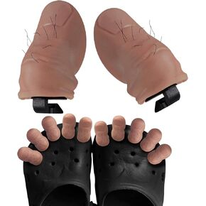 2 جهاز كمبيوتر شخصى 3D اصبع القدم سحر الأحذية القبيحة كبيرة اصبع القدم سحر مع شعر مضحك DIY الأحذية الديكور سحر لصبي وفتاة قباقيب الشرائح الصنادل الأحذية الملحقات in Kuwait