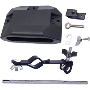 Jam Block Plastic Percussion Block with Cowbell Mounting Bracket Rod Set Latin Jam Drum Block Percussion Mount Bracket Set Percussion Drum Kit Accessory