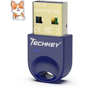 محول بلوتوث USB 5.3 لأجهزة الكمبيوتر المكتبية، قم بتوصيل وتشغيل جهاز استقبال وجهاز إرسال بلوتوث صغير V19 EDR Dongle لأجهزة الكمبيوتر المحمول بلوتوث Windows 11/10/8.1-Winter Wizard Blue in Kuwait