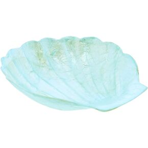Li'Shay Capiz Dish Scalloped Clam Shape Oyster Shell Trinket Jewelry Tray - Turquoise