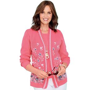 Chums | Ladies | Floral Jacquard Mock Twin Set |