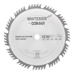Whiteside Combination Saw Blade 12" 60 Tooth 1" Arbor Combo Grind 90800505