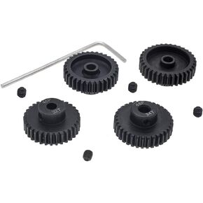 4pcs 48P Pinion Gear 3.175mm Set Hardened 32T 33T 34T 35T 48DP Pitch Gears RC Upgrade Part with Screwdriver