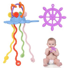 DDMY Baby Teething Toy for Baby Toys 0-6 Months, Baby Chew Toys for Sucking Needs, Silicone Sensory Baby Teething Toys, Baby Gifts Toys for Teething Relief, Teething Pacifiers for Babies (2 Pack)