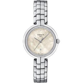 Tissot Womens Flamingo 316L Stainless Steel case Quartz Watches, Grey, Stainless Steel, 7 (T0942101111602)