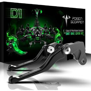 POISON SCORPION Black Off-Road/Dirt Bike Clutch Brake Levers Compatible with KX65 00-22 | KX85 01-22 | KX100 01-21 | KX125 00-05 | KX250 00-04 | KX250F RMZ250 04 | RMZ 250 07-22 | RMZ 450 RMZ450 05-22