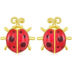 Cow Stud Earrings/Owls Stud Earrings/Ladybug Stud Earrings S925 Sterling Silver Cute Animal Earrings Gifts for Women Teen Girls