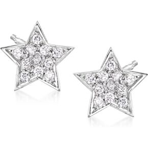 RS Pure by Ross-Simons 0.20 ct. t.w. Diamond Star Stud Earrings in Sterling Silver