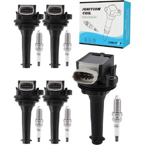 UF517 Ignition Coil Pack Spark Plug 5PCS 1.6L 2.0L 2.4L 2.5L For 2004-2016 Volvo C30 C70 S40 S60 V50 V60 Cross Country V70 XC60 XC70, SKIC178 C1721