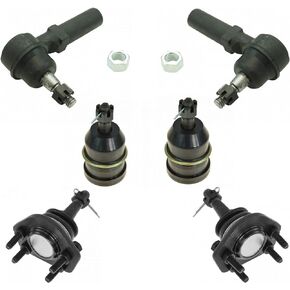 TRQ 6 Piece Steering Suspension Kit Upper & Lower Ball Joints Outer Tie Rods for Chevrolet Corvette