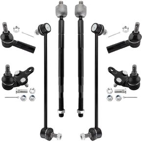8pcs Suspension Kit 2 Front Lower Ball Joint 4 Outer & Inner Tie Rod End 2 Stabilizer Sway Bar End Link Fit 1997-2003 For Lexus ES300 For Toyota Avalon Camry Solara K9499 K90311 EV301 ES3306