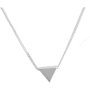 Minimalist 925 Sterling Silver Tiny Geometric Triangle Necklace for Women