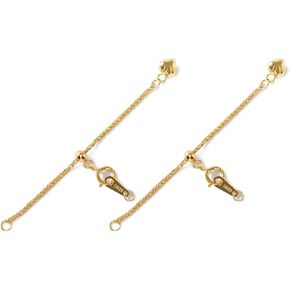 KONMAY Adjustable Hypoallergenic Golden Necklace Extenders, 2-Inch 925 Sterling Silver in 18K Gold Plated Extension Chains for Necklaces and Bracelets