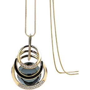 Triple Layer Pendant Necklace Long Statement Pendant Necklace Long Sweater Chain | Long Necklaces for Women | Summer Necklaces | Jewelry for Girls | Boho Necklaces for Women