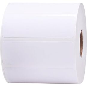 3 x 1" Direct Thermal Perforated White Labels, 1″ Inch Core, 1375 Count - Label Paper for Thermal Printer Labels, Permanent Adhesive, Suitable for Various Industries
