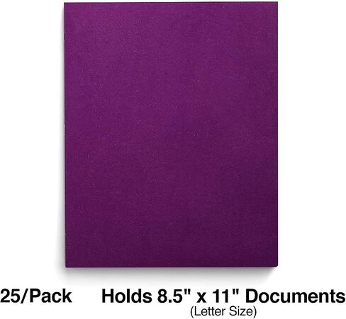 Staples 578551 School Grade 2 Pocket Folder with Fasteners Purple 25/BX in Saudi Arabia