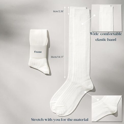 Ribbed Knee High Socks Boot Socks for Women Stocking Girls Slouch Socks Pack For Women 80s Retro Long Socks in Saudi Arabia