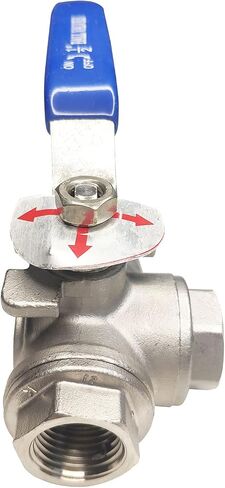 1/2" NPT Female T-Type Ball Valve with Heavy Duty Blue Vinyl Insulation Handle, 3-Way Ball Valve, 316 Stainless Steel,WOG1000 in Saudi Arabia