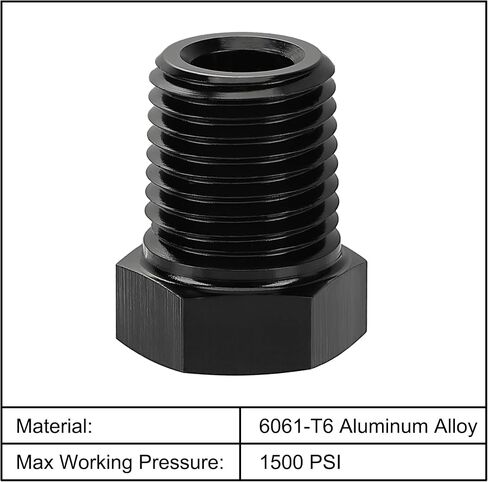 EVIL ENERGY 1/2" NPT Plug Male Hex Head Fitting Adapter Aluminum Black in Saudi Arabia