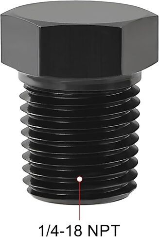 EVIL ENERGY 1/2" NPT Plug Male Hex Head Fitting Adapter Aluminum Black in Saudi Arabia