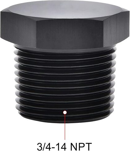 EVIL ENERGY 1/2" NPT Plug Male Hex Head Fitting Adapter Aluminum Black in Saudi Arabia