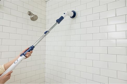 Casabella Power Spin Scrubber, Extendable to 47.5" – Rechargeable Spin Brush for Shower, Kitchen, Bathroom, Tile, Tub, Car, Deck - Cordless Electric Cleaner with Adjustable Brush Head & 4 Attachments in Saudi Arabia