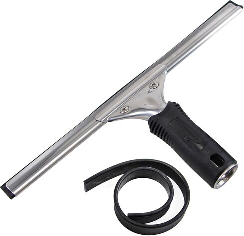 Unger Professional 12" Performance Window & Glass Cleaning Squeegee with Replacement Rubber - Cleaning Supplies, Heavy Duty Squeege for Window Cleaning, Streak-Free Results in Saudi Arabia